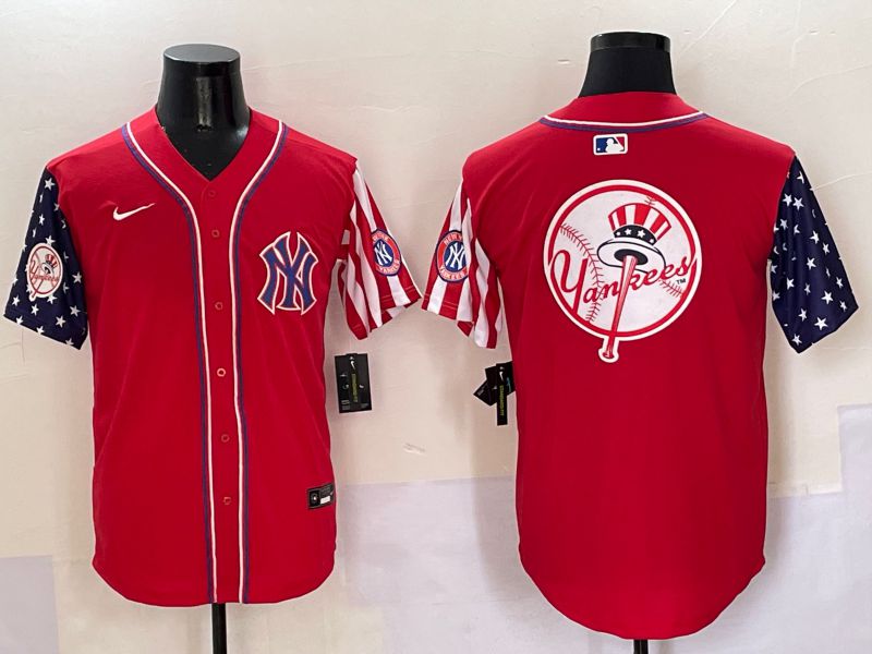 Men New York Yankees Blank Red a generation of national flags Jointly Name 2025 Nike MLB Jersey style 37